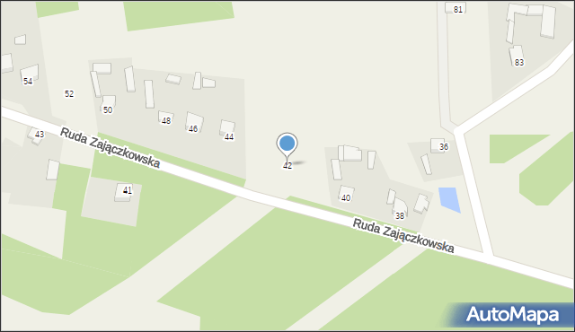 Ruda Zajączkowska, Ruda Zajączkowska, 42, mapa Ruda Zajączkowska