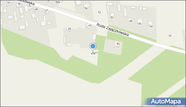 Ruda Zajączkowska, Ruda Zajączkowska, 43b, mapa Ruda Zajączkowska
