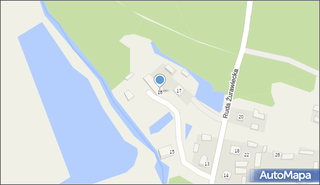 Ruda Żurawiecka, Ruda Żurawiecka, 16, mapa Ruda Żurawiecka