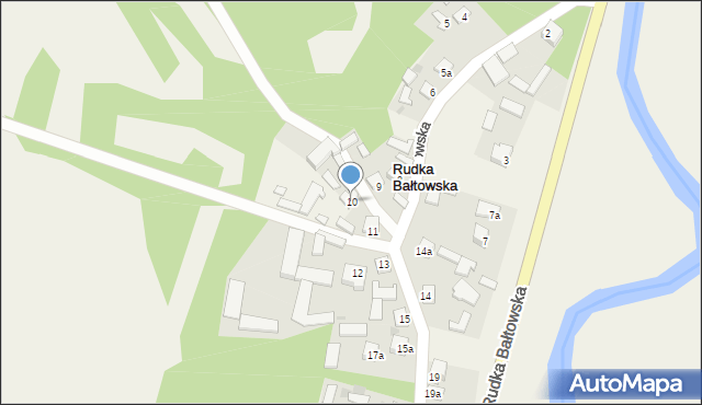 Rudka Bałtowska, Rudka Bałtowska, 10, mapa Rudka Bałtowska