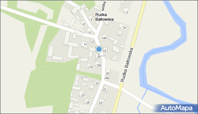 Rudka Bałtowska, Rudka Bałtowska, 15, mapa Rudka Bałtowska