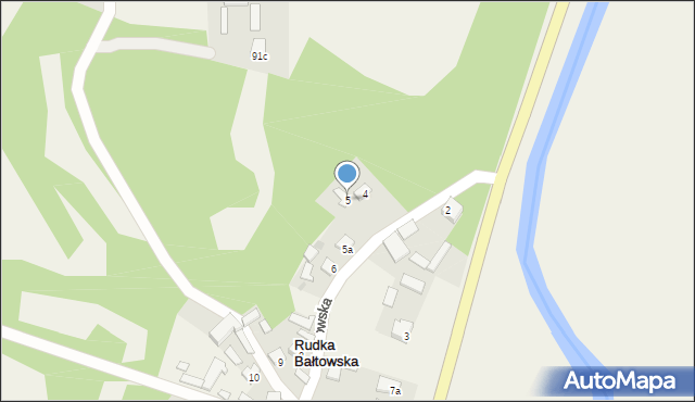 Rudka Bałtowska, Rudka Bałtowska, 5, mapa Rudka Bałtowska