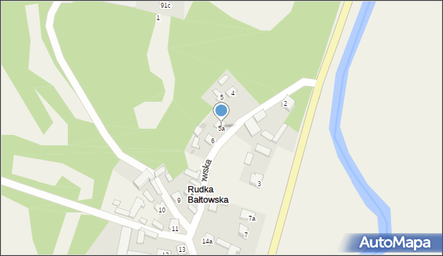 Rudka Bałtowska, Rudka Bałtowska, 5a, mapa Rudka Bałtowska