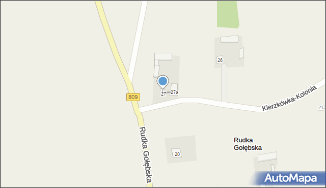 Rudka Gołębska, Rudka Gołębska, 27, mapa Rudka Gołębska