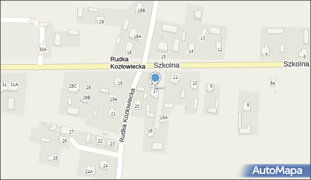 Rudka Kozłowiecka, Rudka Kozłowiecka, 17, mapa Rudka Kozłowiecka