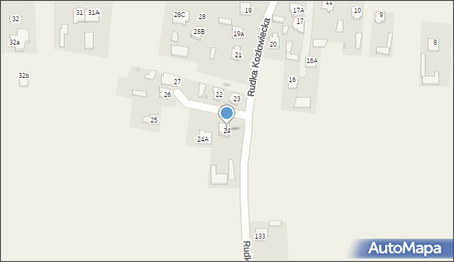 Rudka Kozłowiecka, Rudka Kozłowiecka, 24, mapa Rudka Kozłowiecka
