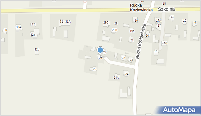 Rudka Kozłowiecka, Rudka Kozłowiecka, 26, mapa Rudka Kozłowiecka