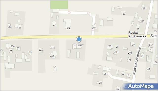 Rudka Kozłowiecka, Rudka Kozłowiecka, 31A, mapa Rudka Kozłowiecka