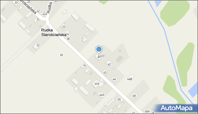 Rudka Starościańska, Rudka Starościańska, 40, mapa Rudka Starościańska