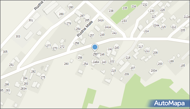 Rudna Mała, Rudna Mała, 250, mapa Rudna Mała