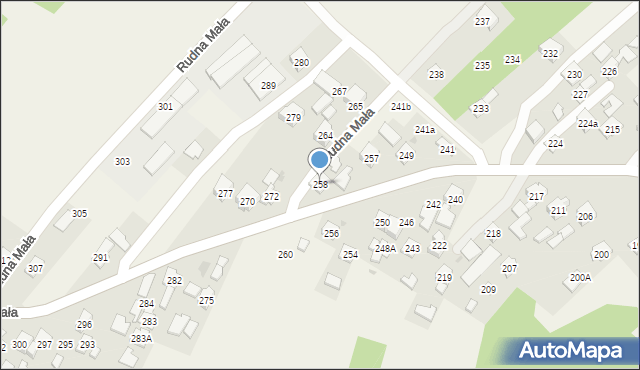Rudna Mała, Rudna Mała, 258, mapa Rudna Mała