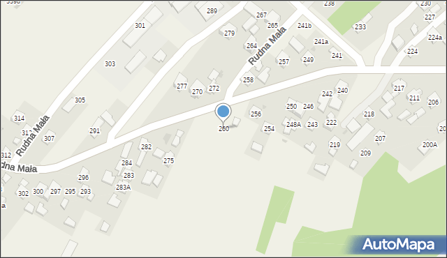 Rudna Mała, Rudna Mała, 260, mapa Rudna Mała