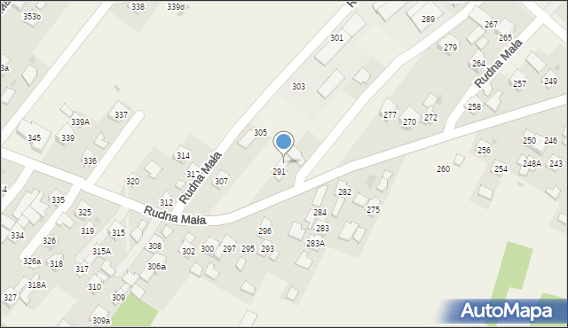 Rudna Mała, Rudna Mała, 291A, mapa Rudna Mała