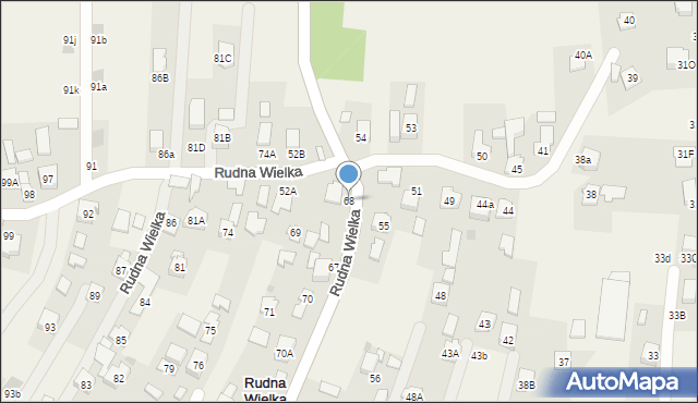 Rudna Wielka, Rudna Wielka, 68, mapa Rudna Wielka