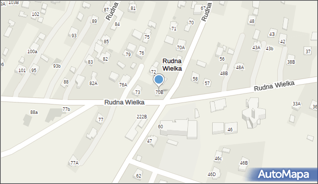 Rudna Wielka, Rudna Wielka, 70B, mapa Rudna Wielka