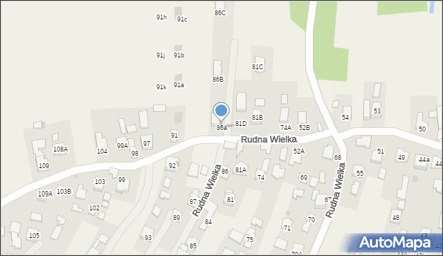 Rudna Wielka, Rudna Wielka, 86a, mapa Rudna Wielka