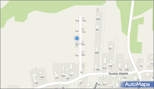 Rudna Wielka, Rudna Wielka, 91j, mapa Rudna Wielka