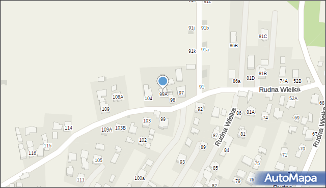 Rudna Wielka, Rudna Wielka, 99A, mapa Rudna Wielka