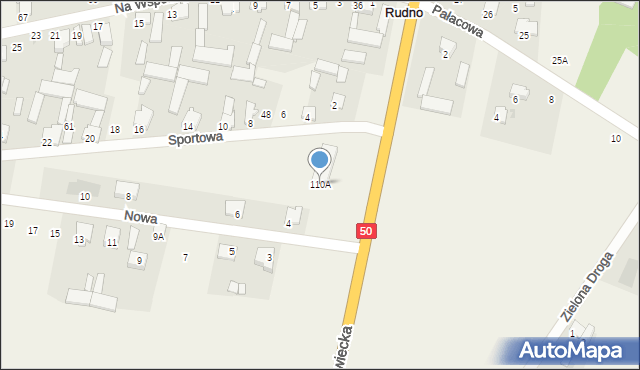 Rudno, Rudno, 110A, mapa Rudno