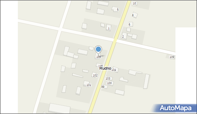 Rudno, Rudno Pierwsze, 106, mapa Rudno