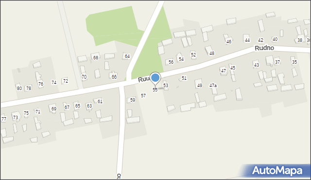 Rudno, Rudno, 55, mapa Rudno