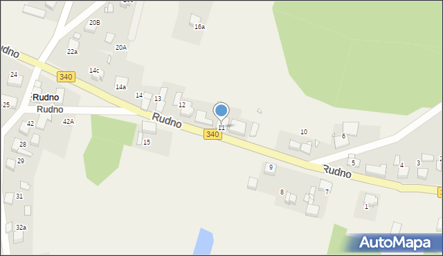 Rudno, Rudno, 11, mapa Rudno