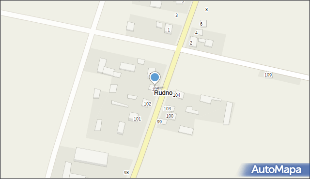 Rudno Pierwsze, Rudno Pierwsze, 105, mapa Rudno Pierwsze
