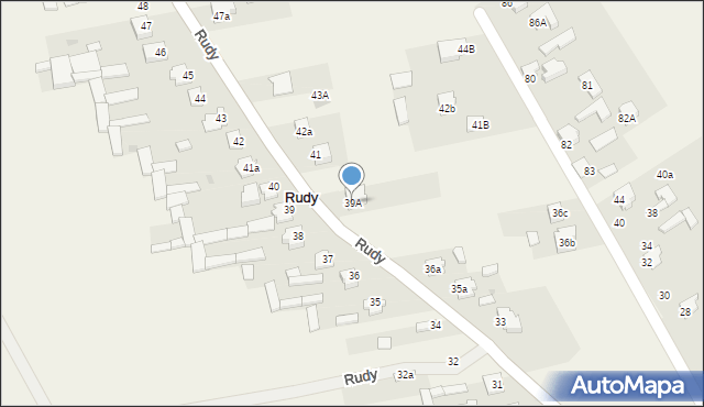 Rudy, Rudy, 39A, mapa Rudy