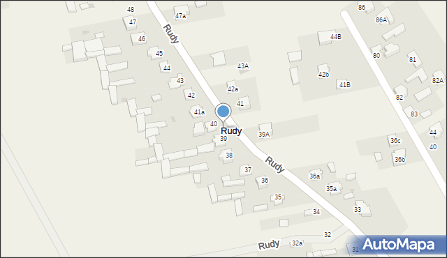 Rudy, Rudy, 40A, mapa Rudy
