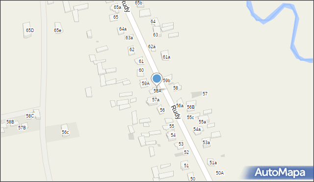 Rudy, Rudy, 58A, mapa Rudy