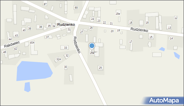 Rudzienko, Rudzienko, 26a, mapa Rudzienko