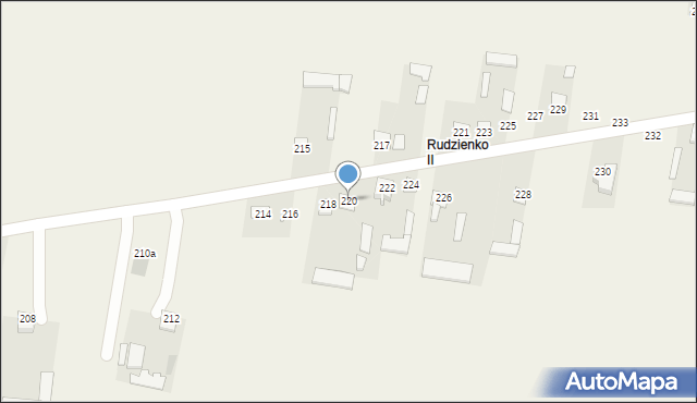 Rudzienko, Rudzienko, 220, mapa Rudzienko
