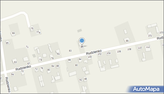 Rudzienko, Rudzienko, 85, mapa Rudzienko
