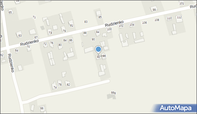 Rudzienko, Rudzienko, 92, mapa Rudzienko