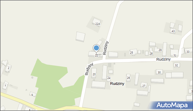 Rudziny, Rudziny, 22, mapa Rudziny