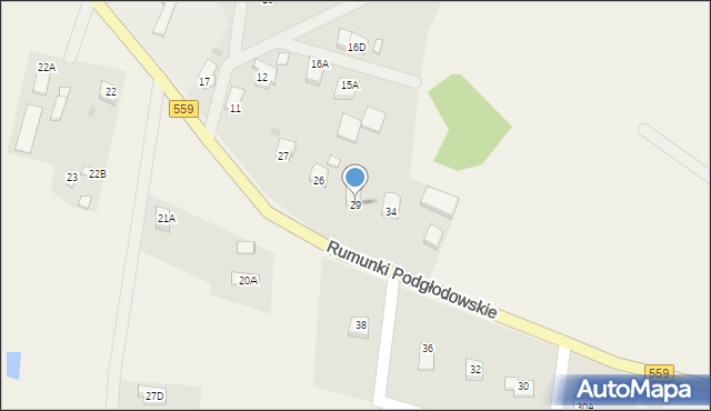 Rumunki Podgłodowskie, Rumunki Podgłodowskie, 29, mapa Rumunki Podgłodowskie