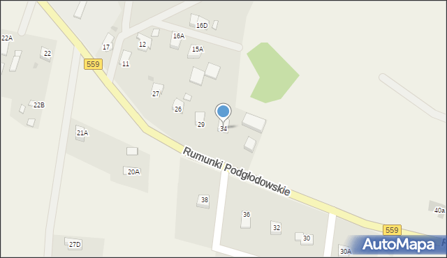 Rumunki Podgłodowskie, Rumunki Podgłodowskie, 34, mapa Rumunki Podgłodowskie