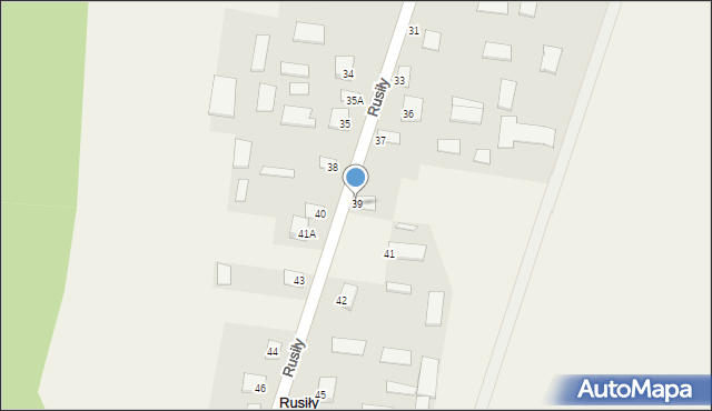 Rusiły, Rusiły, 39, mapa Rusiły