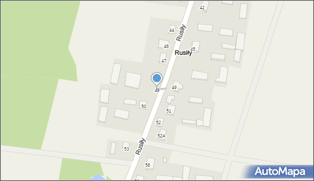 Rusiły, Rusiły, 48, mapa Rusiły
