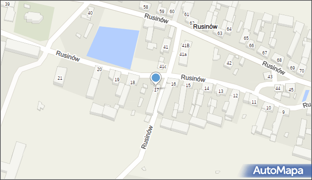 Rusinów, Rusinów, 17, mapa Rusinów