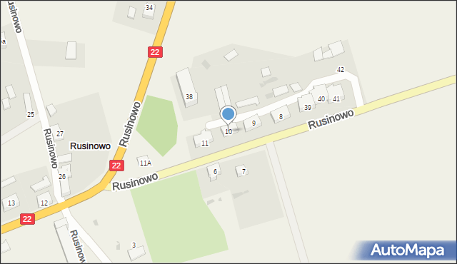 Rusinowo, Rusinowo, 10, mapa Rusinowo