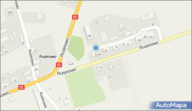 Rusinowo, Rusinowo, 11, mapa Rusinowo