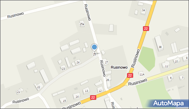 Rusinowo, Rusinowo, 25, mapa Rusinowo