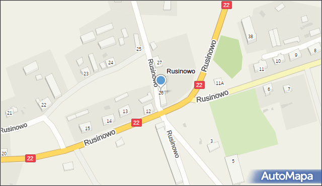 Rusinowo, Rusinowo, 26, mapa Rusinowo