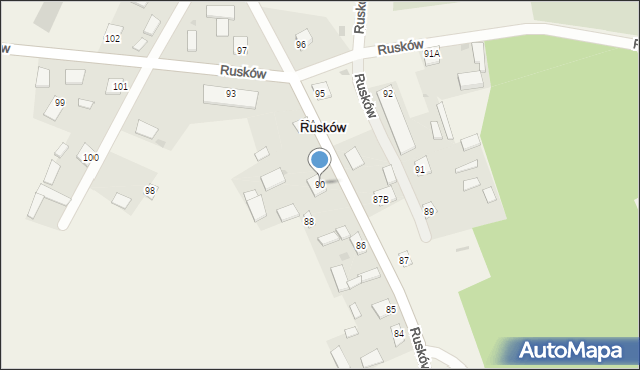 Rusków, Rusków, 90, mapa Rusków
