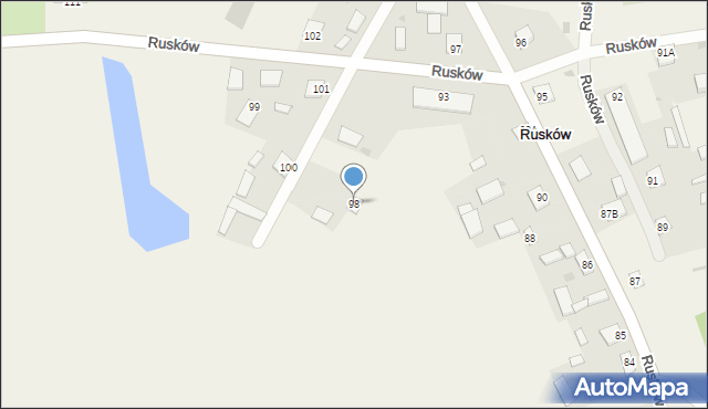 Rusków, Rusków, 98, mapa Rusków
