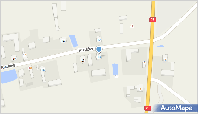 Russów, Russów, 13, mapa Russów