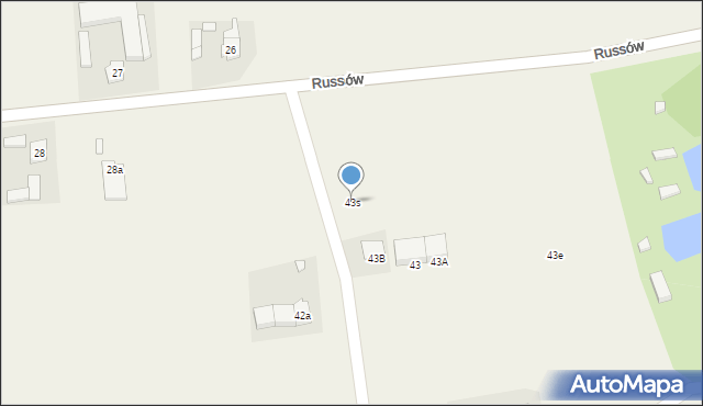 Russów, Russów, 43s, mapa Russów