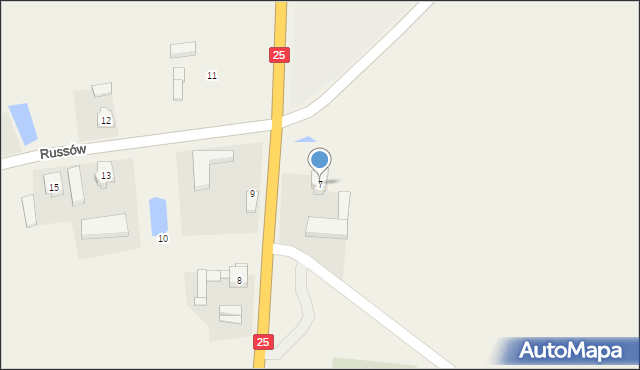 Russów, Russów, 7, mapa Russów