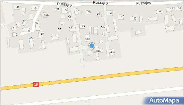 Ruszajny, Ruszajny, 51d, mapa Ruszajny